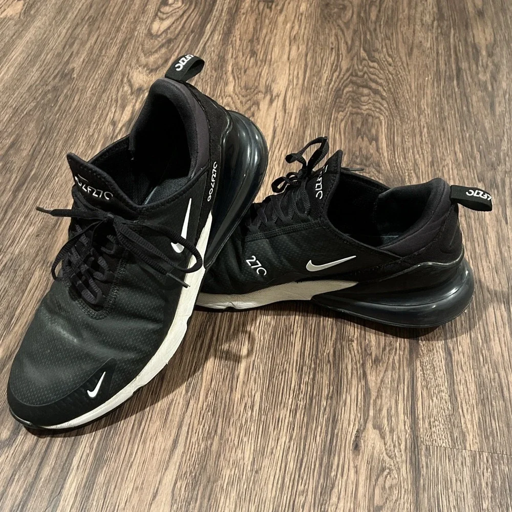 Nike Air Max 270 G Golf Shoes Color Black White Men's Size 12